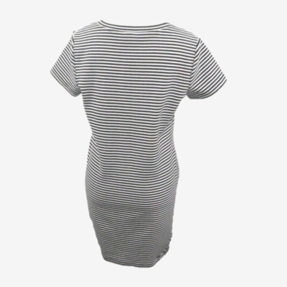 Cabi Nautical Stripe Lace Up Neckline Short Sleeve Dress Size Small - Picture 5 of 7